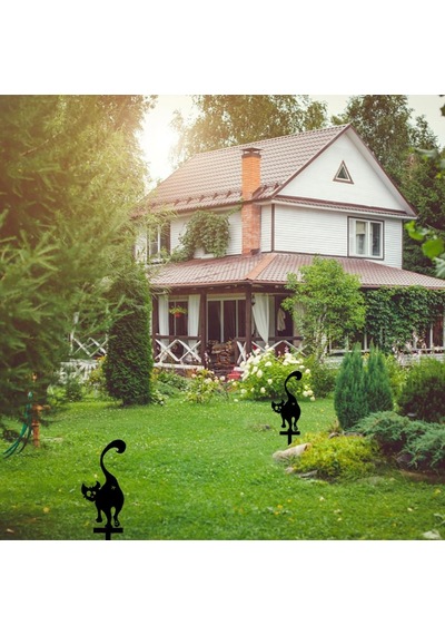 Bahçe Dekoru Lazer Kesim Bahçe Süsü Kedi Bahçe Kazığı