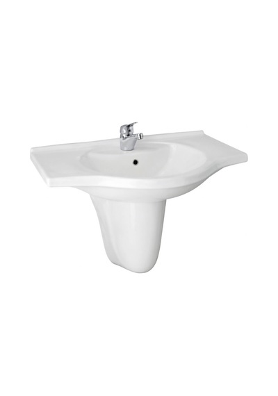 Ece Banyo - Karizma 80 Cm Lavabo Yarım Ayaklı Beyaz Yarım Ayak Dahil - 10kz50080tk