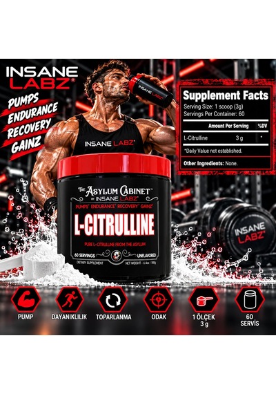 Insane Labz L-citrulline Pump & Recovery 60 Servings Aromasız