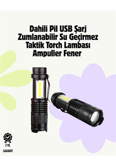 Sepetopia 2000 Lümen Led El Feneri - Suya Dayanıklı Konsantrasyonlı Klipsli