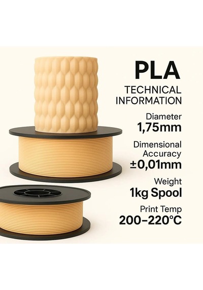 Pla+ Filament 1.75mm 1 Kg - Bej Çok Renkli