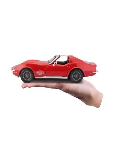 Maisto Lisanslı Metal 1970 Corvette 1:24 Ölçekli Kaputu Ve Kapısı Açılabilir Oyuncak Model Araba Kırmızı