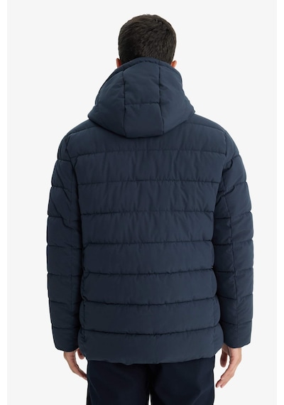 Defacto Su İtici Slim Fit Dar Kesim Astarlı Kapüşonlu Fermuarlı Cepli Dolgulu Mont R0216az25aunv64 Lacivert-nv64