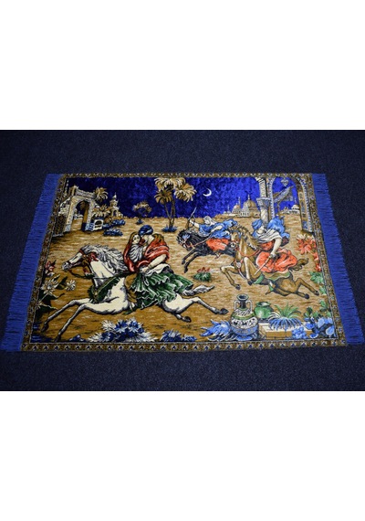 Zehra Abla Halı Yeni Mehtaplı Gecede Saraydan Kız Kaçırma Temalı Duvar Halısı 7349 Çok Renkli