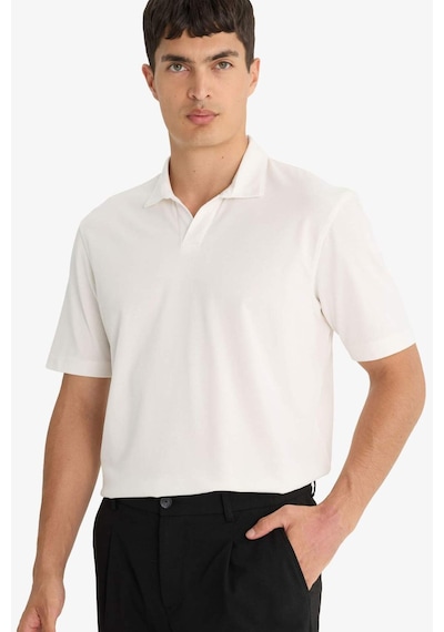 Defacto Regular Fit Polo Yaka Kısa Kollu Tişört F8477ax25auwt32 Beyaz
