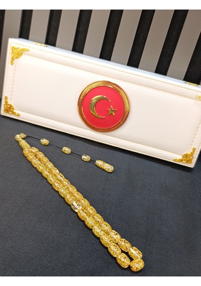 Altın Varaklı Tesbih Sistemli Püskül