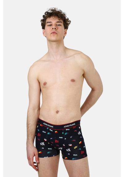 John Frank Logolu Pamuklu Boxer Erkek Boxer Jfbfg03 Multicolor Çok Renkli