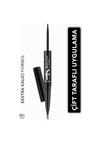 Flormar Extreme Tattoo Duo Akmayan Kajal Göz Kalemi & Dipliner 001 Black