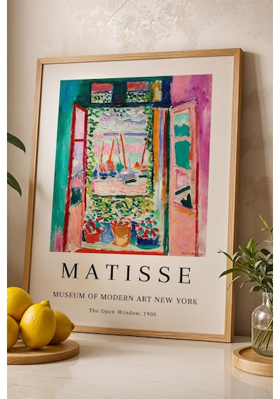 Henri Matisse The Open Window Çerçeveli Tablo - Açık Pencere - Eklektik Tarz Duvar Dekoru