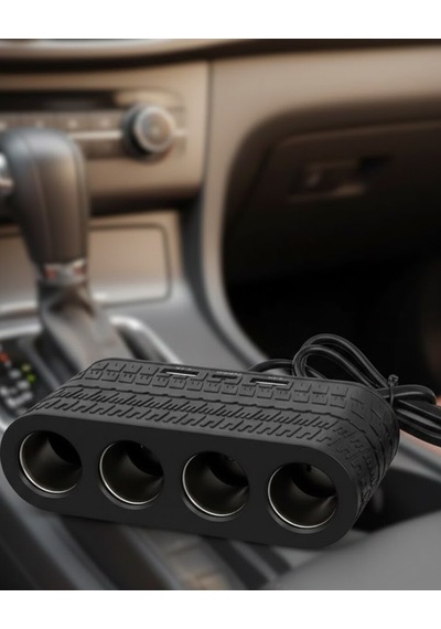 4 Çakmak Girişli Araç Çoklayıcı Type C Ve Usb Destekli Güvenli Güç Dağıtıcı Renkli