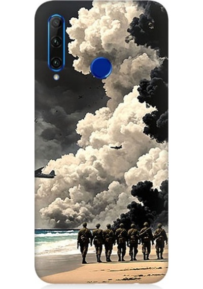 Huawei Honor 20 Lite Uyumlu Askerler Ve Duman Desenli Silikon Kılıf