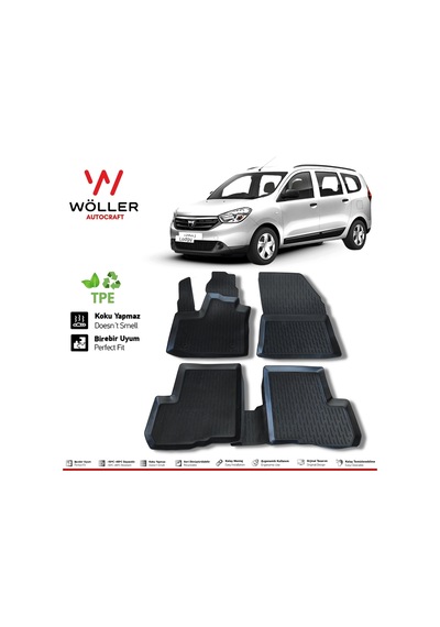 Dacia Lodgy Paspas 2013 2021 Arası 3D Havuzlu Wöller Paspas