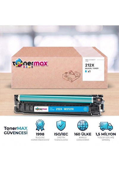 Hp 212x W2121x Mavi Uyumlu Toner - Çipli / Color Laserjet Enterprise M554 / M555 / Mfp M578