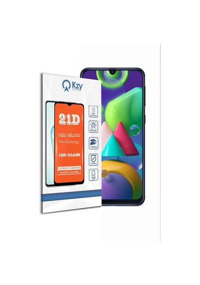 Samsung Galaxy M21 ile Uyumlu Tam Kaplayan 21D Temperli Cam Ekran Koruyucu