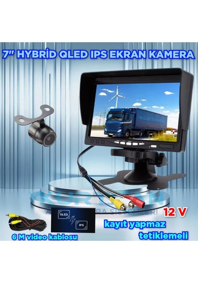 7 İnç Qled Ips Ekran Ve 1 Adet Kelebek Kamera Kayıt Yapmaz 12 V