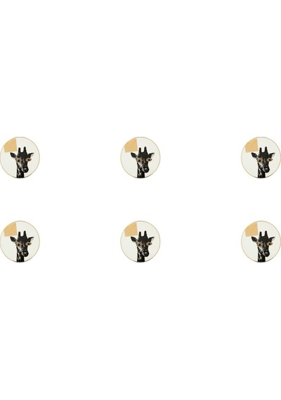 Porland Wild Life Giraffe Bardak Altlığı 10 CM 6'lı 04Alm006620 Çok Renkli