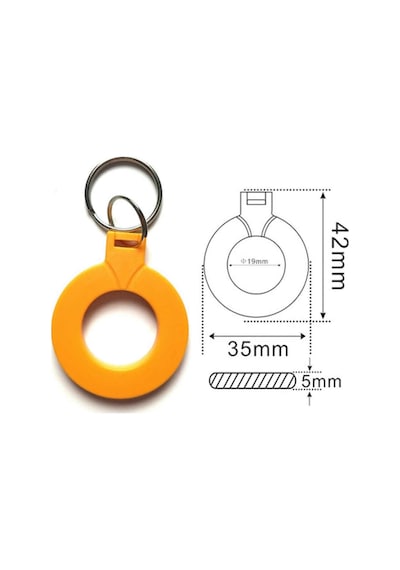 13.56mhz Rfıd Halka Tip Tag Sarı Nfc Uıd Kimlik No Değiştirilebilir Etiket Anahtarlık Manyetik Prox