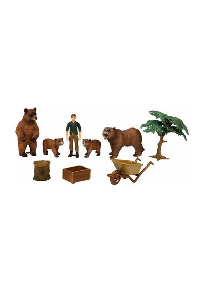 Wild Life Çiftlik Seti Ayı Oyuncak Çiftlik Seti Ayı Besleyen