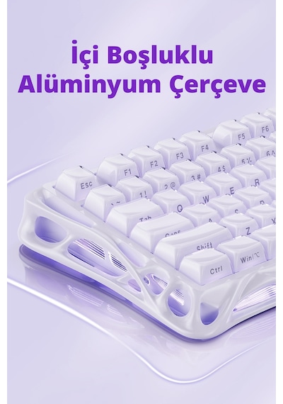 Gravastar Mercury V75 He Hall Effect Manyetik Switch Gaming Klavye, Hot-swappable, Rapid Trigger, 80