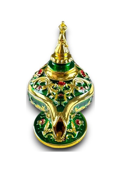 Aladdin Sihirli Lambası Renkli Işlemeli Dekoratif Biblo Alaattin Metal Çelik No:3 - 17x11 CM