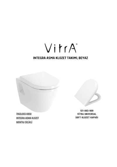 Integra Asma Klozet Açık Montaj 7063l003-0850, VitrA Unıversal Soft Klozet Kapağı 121-003-909