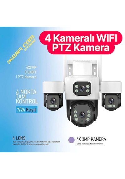 4 Kameralı Wifi Güvenlik Kamerası