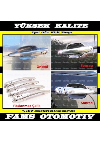 Bmw 3 Seri E46 Krom Kapı Kolu 4 Kapı 2001-2005 P. Çelik