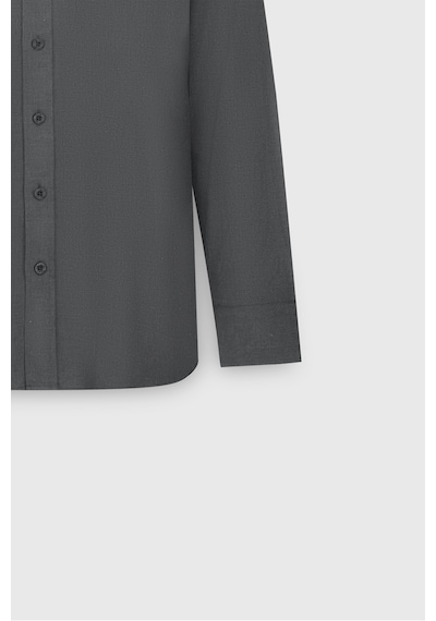 AC&Co / Altınyıldız Classics  Erkek Hakı %100 Pamuk Slim Fit Dar Kesim Düğmeli Yaka Flanel Gömlek Haki