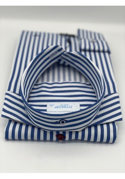 Slim Fit Uzun Kol Likralı Çizgili Yaka Düğmeli Hediye Kutulu Erkek Gömlek Fs-003669 - İndigo-2432 Indigo Slim Fit Uzun Kol Likralı Çizgili Yaka Düğmeli Hediye Kutulu Erkek Gömlek Fs-003669 - İndigo-2432 Indigo