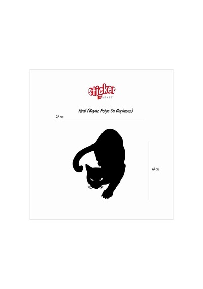 Kedi Beyaz Renk Sticker (188035403)
