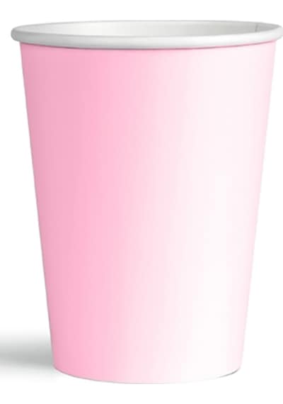 Makaron Karton Bardak. 8 Adet - Pembe