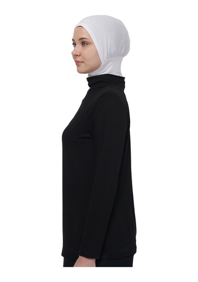 Manolyaşal İslamic Hijab Hafif Uzun Kollu Balıkçı Yakalı Organik Kadın Body Siyah