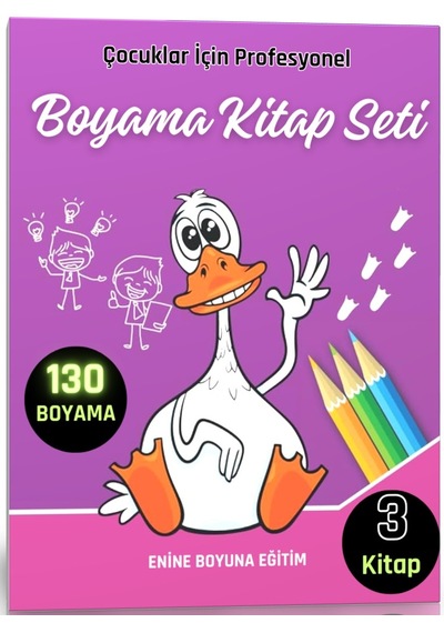 Çocuklar İçin Profesyonel Boyama Kitap Seti 3 Kitap