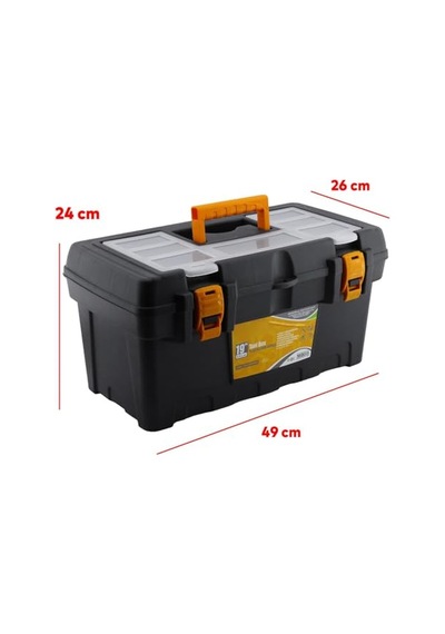 Badem10 Taşınabilir Kulplu Bölmeli Takım Çantası Alet Çanta 49 Cm Plastik Açma Kapatmalı 19'' İnç Organizer