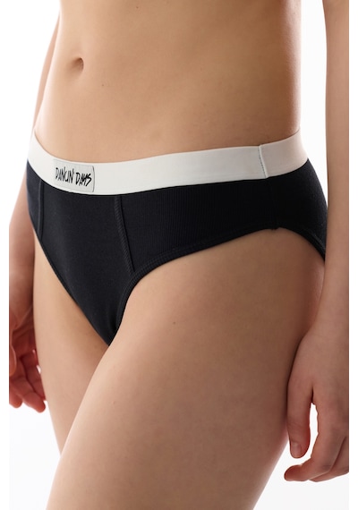 Penti Ribbed Highleg Slip Siyah