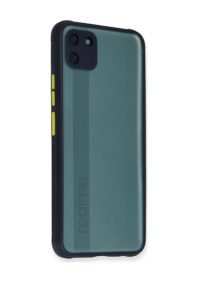 Realme C11 Uyumlu Kılıf Miami Şeffaf Silikon - Lacivert