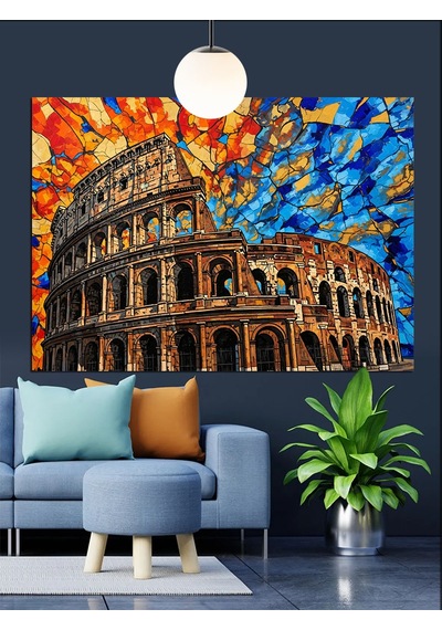 Antik Roma Kolezyum Sanat Dekoratif Kanvas - Mdf Ahşap Tablo