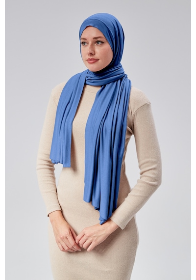 Sonbaharmoda Kadın Tesettür Penye Şal Hazır Pratik Geçmeli Kolayca Takabilir Uzun Dört Mevsim Pamuklu Şal Kot Rengi