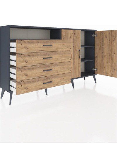 Arges Konsol 3 Raflı 4 Çekmeceli 2 Kapaklı 176x30x99 Antrasit-çam Atlas Çam/atlas Çam - Antrasıt Arges Konsol 3 Raflı 4 Çekmeceli 2 Kapaklı 176x30x99 Antrasit-çam Atlas Çam/atlas Çam - Antrasıt