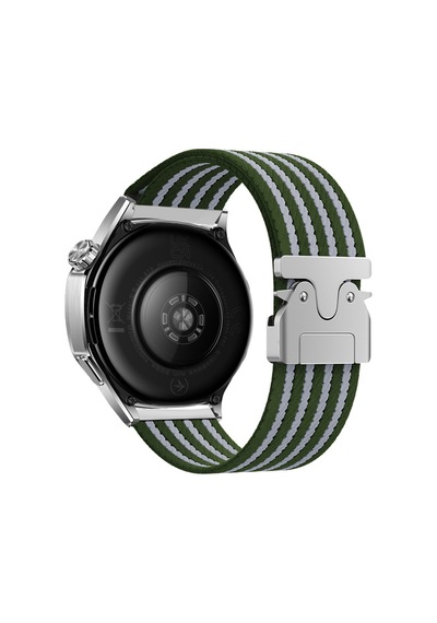 Gear S3 Ecrz Krd-133 22mm Naylon Kumaş Hasır Örgülü Kordon - Yeşil