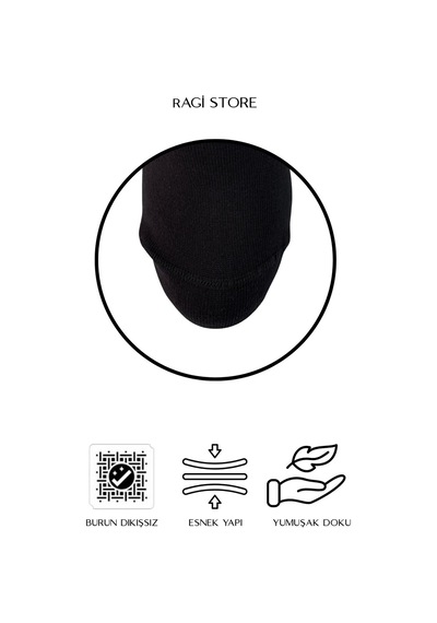 Ragi Store 5'li Dikişsiz Düz Penye Siyah Kadın Patik Çorap Siyah