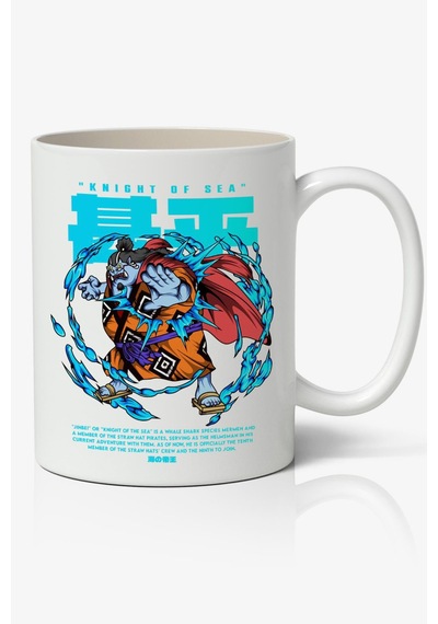 One Piece Jinbei Temalı Beyaz Kupa Bardak Arkadaşa Sevgiliye Hediye Beyaz