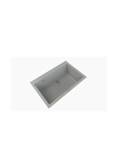 Polex Cristalüx Granit Evye P-X76 Gri Tezgah Altı Ve Tezgah Üstü Mutfak Evyesi 75x50 CM