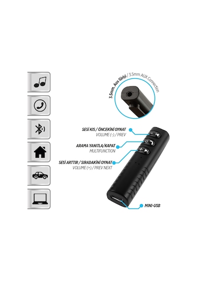 Aux Bluetooth Kit Ses Ayarlı