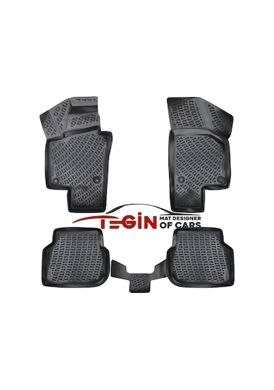 Volkswagen Jetta 2010-2019 Geometrik Desenli 3d Havuzlu Oto Paspas Siyah
