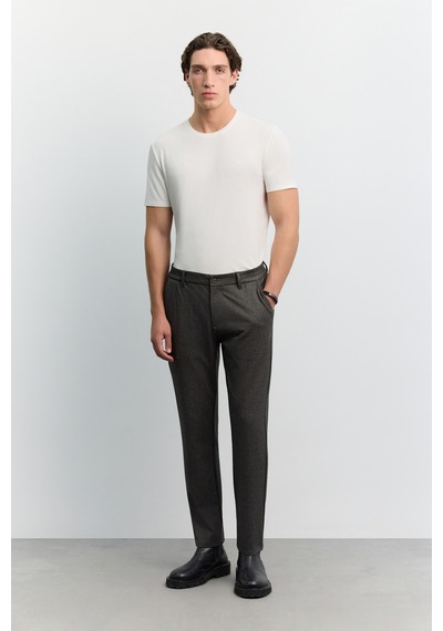 Avva Erkek Kahverengi Klasik Bel Yanı Lastikli Soft Touch Relaxed Fit Pantolon A62y3068 Kahve