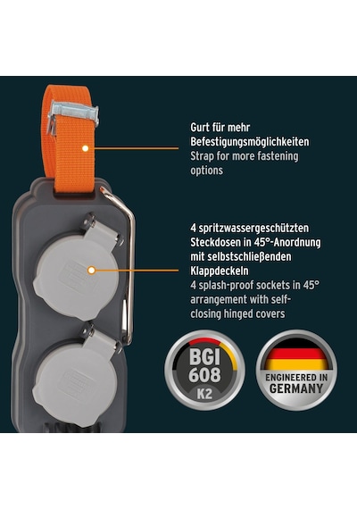 Brennenstuhl Professionallıne Powerblock/dağıtıcı Priz 4'lü Şantiye Kullanımı Ve Açık Havada Sürekli Kullanım, Ip54
