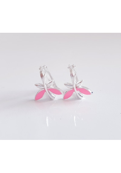Pembe Kanatlı Yusufçuk Model Gümüş Çocuk Küpesi