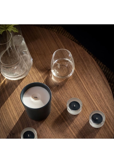 Kokulu Tealight Mum, Siyah-turkuaz, 3.5 Saat, Güve Otu Ve Sardunya Siyah