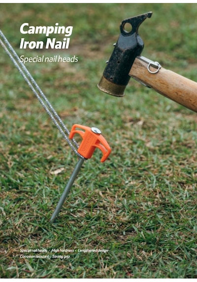 Naturehike Çadır Kazığı 25 Cm Galvanizli Demir 2 Pcs Siyah Çok Renkli